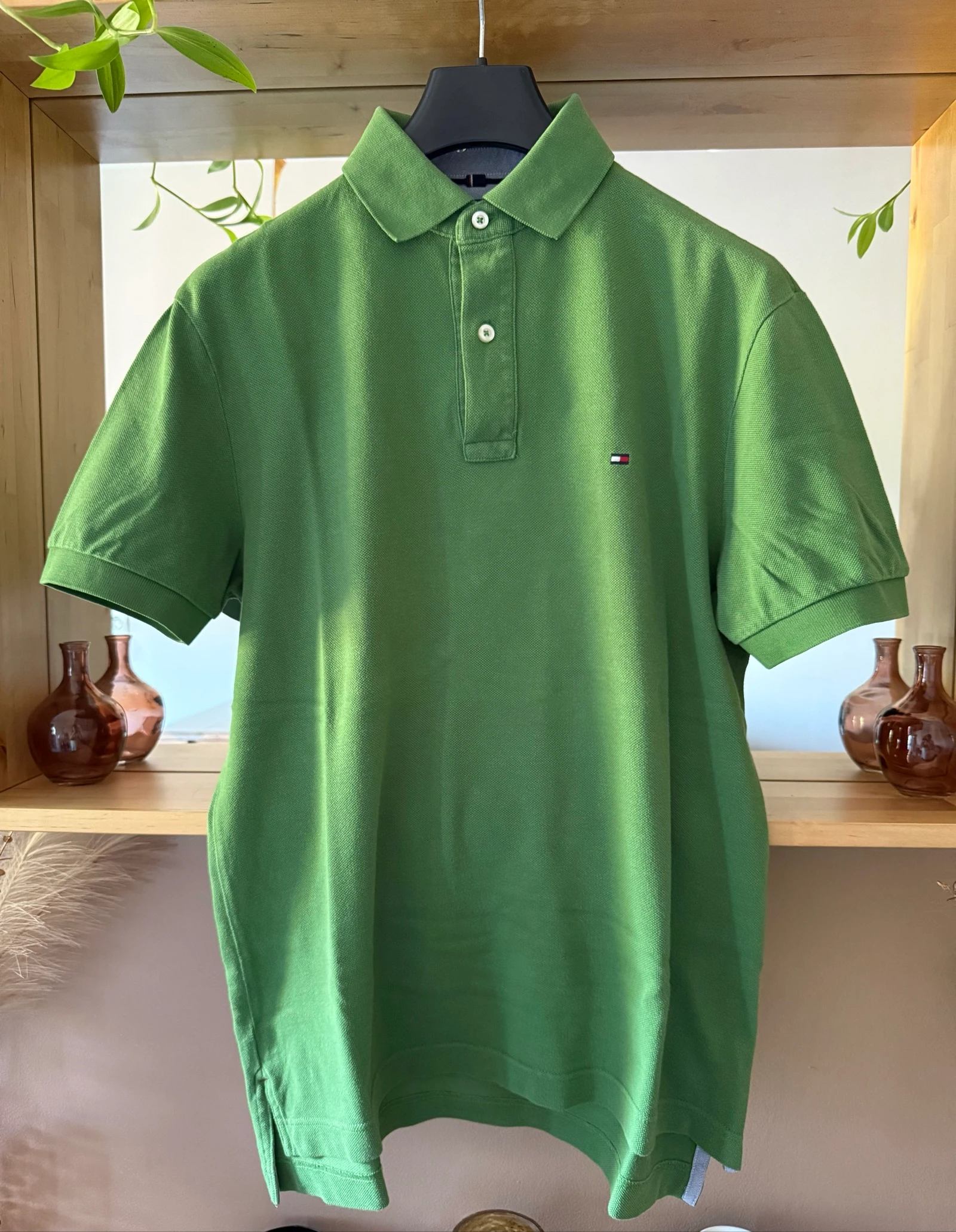 Polo Tommy Hilfiger homme S Classic Fit vert – 100 % coton